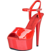 Lapdance Red Platform Sandal With Quick Release Strap 6 Inch Heel Womens Footwear